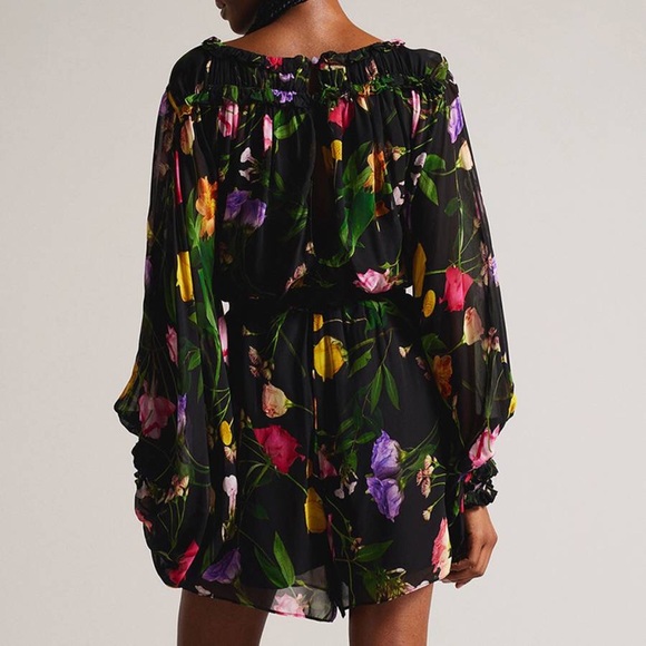 Ted Baker Brookii Ruffled Blouson Sleeve Romper Sz 2 NWT - Picture 3 of 9